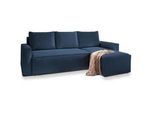 Masseno Ecksofa Potaro Blau Kordstoff mit Schlaffunktion , Holz , L-Form, seitenverkehrt montierbar,L-Form , 232x140 cm , Wohnzimmer, Sofas & Couches, Wohnlandschaften, Ecksofas