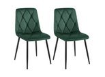 CLP Esszimmerstuhl 2er Set Clairton, Küchenstuhl gepolstert mit gestepptem Bezug, mit schwarzem Metallgestell, bis 150 kg belastbar