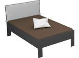 Futonbett RAUCH "Aditio", grau (graumetallic), B:126cm H:107cm L:208cm, Betten, Futonbett, Kopfteil Webstoff mit abgesetztem Keder