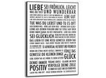 Poster REINDERS "Positiv Leben", schwarz (farbe bild(er): schwarz, weiß), B:50cm H:70cm T:1,6cm, MDF, Bilder, Poster