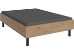 Bett WIMEX "Easy, große Auswahl an Größen und Farben, auch in Komforthöhe", braun (artisan eiche, schwarz), H:46cm L:210cm, Betten, ohne Kopfteil, ideal unter Dachschrägen oder Fenster