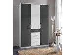 Kleiderschrank WIMEX "Click", weiß (weiß, graphit), B:135cm H:199cm T:58cm, Schränke, Kleiderschrank Drehtürenschrank, ohne Spiegel