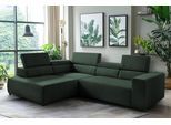 Ecksofa EXXPO - SOFA FASHION "VITTORIO mit Komfortfunktionen, bequem und modern, Cord, L-Form", grün, B:308cm H:73cm T:203cm, Sofas, Ecksofa, inkl. Kopfteil- und Sitztiefenverstellung, wahlweise mit Bettfunktion