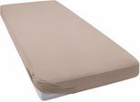 Spannbettlaken BELLANA "bellana by nature", braun (cappuccino), L:200cm, Single-Jersey, Obermaterial: 100% Baumwolle, Bettlaken, Spannbettlaken, aus Bio-Baumwolle
