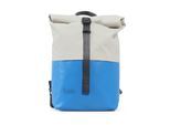 Laptoprucksack 7CLOUDS "Kira 7.1", Damen, Gr. B/H/T: 25cm x 37cm x 11cm, onesize, weiß (light blau, sanftes weiß), Polyethylen, Tarpaulin, Rucksäcke Laptoprucksack, mit recyceltem PET