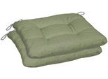 Sitzkissen GO-DE "Carina", grün, B:38cm H:5cm L:38cm, Polyester, Dekokissen_Sitzkissen_Kissenhüllen, Sitzkissen, 2er Set, 38x38 cm