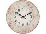 Wanduhr AMBIENTE HAUS "Rosen Wanduhr 28cm", rosa, B:28cm H:28cm T:3,5cm, Wanduhren, Wanduhr