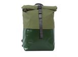 Laptoprucksack 7CLOUDS "Nomo 7.1", Damen, Gr. B/H/T: 25cm x 37cm x 14cm, onesize, grün (jungle grün, mud grün), Polyethylen, Tarpaulin, Rucksäcke Laptoprucksack, mit recyceltem PET