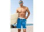 Boardshorts LONSDALE "CLENNELL", Herren, Gr. S, N-Gr, blau (hellblau), Obermaterial: 100% Polyester. Futter: 100% Polyester, bequem, Hosen, Badeshorts, Innenhose aus Mesh
