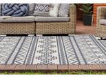 Teppich CALO-DELUXE "Rico 505" Gr. 3, bunt (anthrazit, elfenbeinfarben), B:120cm H:10mm L:170cm, Kunstfaser, Teppiche, Teppich, In- und Outdoor geeignet, pflegeleicht, Wohnzimmer
