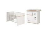Roba Babyzimmer-Set Pia, mit schmaler Wickelkommode, 2-teilig , Weiß , Holzwerkstoff , 76x81x142.5 cm , Blauer Engel , Babymöbel, Babyzimmer-Sets