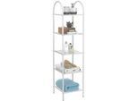 CARO-Möbel Badregal Madurai , Weiß , Metall , Mode , 34x143x37 cm , Badezimmer, Badezimmerregale, Badregale