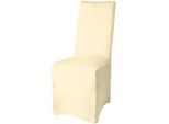 Beautissu Stuhlhusse Leona Stretch Bankett 95x45cm Creme , Beige , Textil , 45x95 cm , Wohntextilien, Bezüge, Stuhlhussen