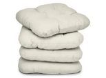 Beautissu Stuhlkissen Lisa 40/40/8 cm Natur 4tlg , Naturfarben , Textil , 40x40 cm , Wohntextilien, Kissen, Sitzkissen