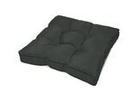 Beautissu Loungekissen Flair Outdoor Sitz 60/60/10cm Graphitgrau , Graphitfarben , Textil , 60x10x60 cm , Outdoor-Kissen, Outdoor-Sitzkissen