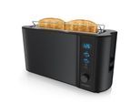 Arendo Automatik 2 Scheiben 1000W Langschlitz Toaster, Auftaufunktion, Wärmeisolierendes Doppelwandgehäuse, Schwarz