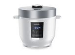 Arendo Digitaler Reiskocher mit 5 Programmen, 350W, 2 Liter, Timer- und Warmhaltefunktion, BPA-frei, inkl. Messbecher & Reislöffel, Weiß/Silber