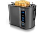 Arendo Toaster Kurzschlitz, Brötchenaufsatz, Wärmeisoliertes Gehäuse, Display, Touch