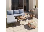 Loungegarnitur-Set Sallie Grau Holz/Metall/Outdoorstoff