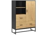 Sideboard Giorgia Eichefarben/Schwarz MDF