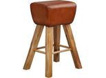 Barhocker WL6.011 ca. 43x75 cm Braun/Echtleder