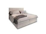 Masseno Boxbett Pisa 160x200 cm mit Matratze und Topper - Creme , Holz , 160x200 cm , Schlafzimmer, Betten, Boxspringbetten