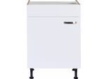 Spülenschrank KOCHSTATION "KS-Cara", weiss (weiß, weiß), B:60cm H:87cm T:58,4cm, Schränke, Spülenschrank, Breite 60 cm