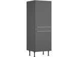 Kühlumbauschrank KOCHSTATION "KS-Bern2", grau (anthrazit, anthrazit), B:60cm H:176,6cm T:58,4cm, Spanplatte, Schränke, Kühlumbauschrank, Breite 60 cm, Höhe 176,6 cm, 2 Türen (Höhe 89,2/70 cm), 1 Einlegeboden