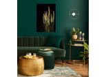 Leonique Acrylglasbild »Pampas Gras - Acrylbilder mit Blattgold veredelt«, Modern-Gräser-Pflanzen, (1 St.), Goldveredelung, Handgearbeitet, Gerahmt, Edel