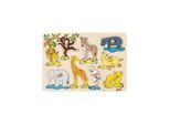 Goki Wooden Bubble Puzzle wild animals 9dlg.