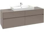 Villeroy & Boch Waschtischunterschrank Collaro C02800 1600x548x500mm 4 Ausz. Waschtisch mittig Taupe C02800VM