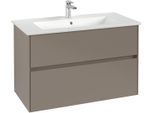 Villeroy & Boch Waschtischunterschrank Collaro 961x610x480mm 2 Ausz. Waschbecken mittig Taupe C14500VM