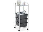 Idimex Badrollwagen Gina , Schwarz , Kunststoff, Metall , Mode , 33x92x40 cm , Badezimmer, Badezimmerregale, Badregale
