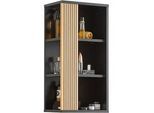 Oberschrank Venezia in Schwarz/Eichefarben