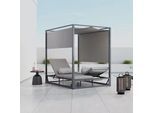 Sonnenliege Aviva Hellgrau Outdoorstoff/Metall +Abdeckung
