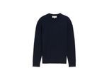 TOM TAILOR DENIM Herren Basic Strickpullover aus Baumwolle, blau, Uni, Gr. M