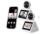 LUVISION 2er Set PTZ Gegensprechkamera Video Anruf Kamera Telefonkamera WLAN Überwachungskamera Senioren Baby Überwachung Autotracking 4MP