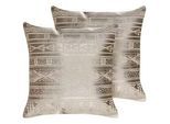 Beliani Dekokissen 2er-Set Roségold 50/50 cm Oujda , Textil , 50x50 cm , Wohntextilien, Kissen, Dekokissen