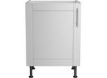 Spülenschrank KOCHSTATION "KS-Ahus", grau (hellgrau matt, hellgrau), B:60cm H:87cm T:58,4cm, Schränke, Breite 60 cm