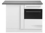 Eckunterschrank KOCHSTATION "KS-Trient", grau (weiß, anthrazit hochglanz), B:110cm H:85cm T:60cm, Schränke, Eckunterschrank, 110 cm breit