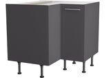Eckunterschrank KOCHSTATION "KS-Bern2", grau (anthrazit, anthrazit), B:90cm H:87cm T:58,4cm, Holzwerkstoff, Schränke, Eckunterschrank, Breite 90 x 90 cm, 1 Tür, 1 Einlegeboden