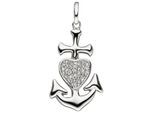 Kettenanhänger JOBO "Anhänger Glaube, Liebe, Hoffnung", silber (silber 925), Schmuckanhänger, Damen, Silber 925 (Sterlingsilber), Kettenanhänger, 925 Silber mit 31 Zirkonia