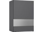 Glashängeschrank KOCHSTATION "KS-Aken", grau (anthrazit), B:50cm H:70,4cm T:34,6cm, Schränke, Glashängeschrank