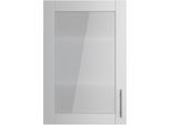 Glashängeschrank KOCHSTATION "KS-Ahus", grau (hellgrau matt, hellgrau), B:60cm H:89,6cm T:34,9cm, Schränke, Glashängeschrank, Breite 60 cm