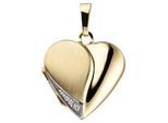 Medallionanhänger JOBO "Anhänger Medaillon Herz", gold (gelbgold 333), Schmuckanhänger, Damen, Gelbgold 333, 333 Gold mit einem Zirkonia