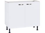 Spülenschrank KOCHSTATION "KS-Cara", weiß (weiß, weiß), B:90cm H:87cm T:58,4cm, Schränke, Spülenschrank, Breite 90 cm