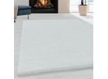 Hochflor-Teppich AYYILDIZ TEPPICHE "FLUFFY 3500", weiß, B:280cm H:50mm L:370cm, Polypropylen (PP), Teppiche, Langflor, Shaggy, uni, robust, auch in rund erhältlich, Wohnzimmer