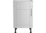 Spülenschrank KOCHSTATION "KS-Ahus", grau (hellgrau matt, wildeiche nachbildung), B:50cm H:87cm T:58,4cm, Schränke, Spülenschrank, Breite 50 cm