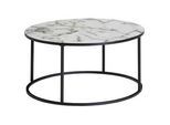 Couchtisch Marmoroptik ca. 80x38 cm Gestell Schwarz
