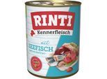 RINTI Kennerfleisch Nassfutter Hund, Adult, Dose, Seefisch 12x800 g